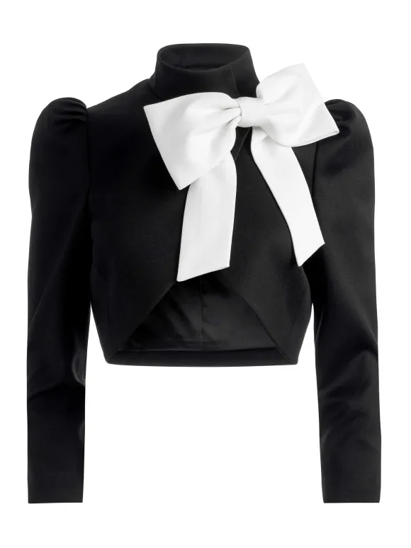 Addison Bow Collar Cropped Jacket