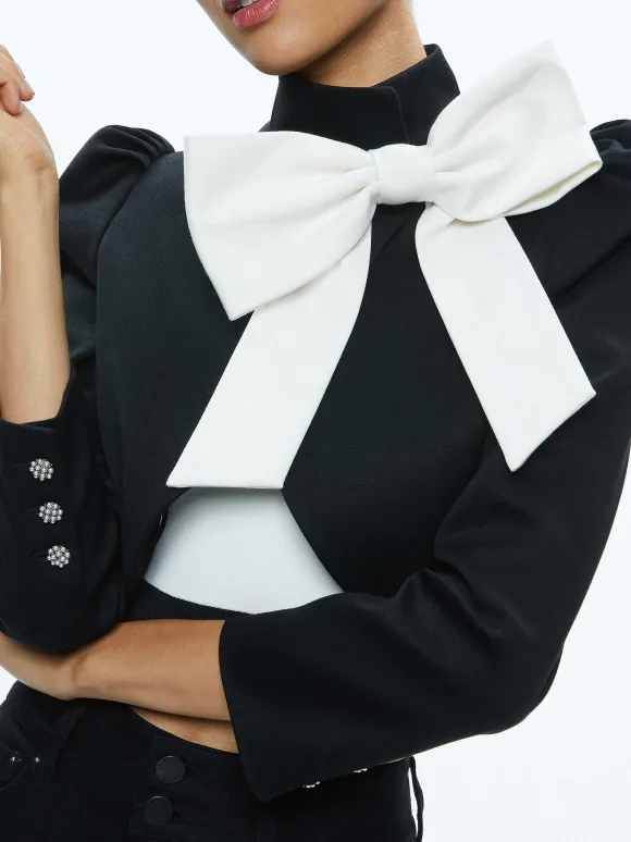 Addison Bow Collar Cropped Jacket