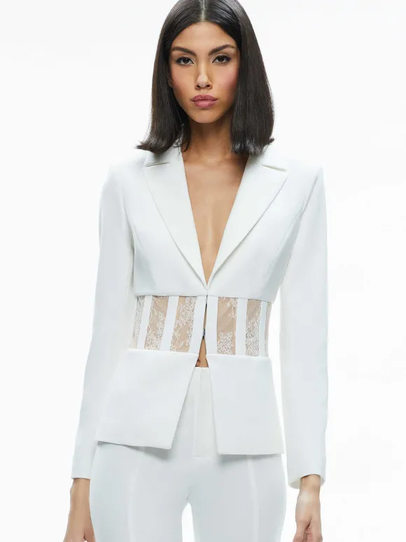 Alexia Fitted Sheer Corset Blazer