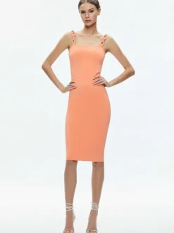 Alina Looped Straps Midi Dress