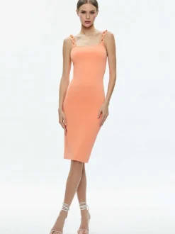 Alina Looped Straps Midi Dress