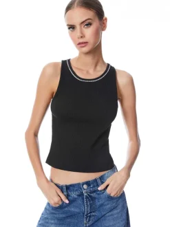 Allen Embellished Neck Tank Top