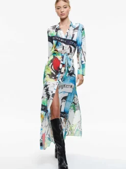 A+O X Basquiat Chassidy Maxi Shirt Dress