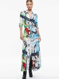 A+O X Basquiat Chassidy Maxi Shirt Dress