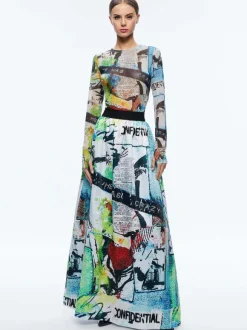 A+O X Basquiat Tina Embellished Maxi Skirt