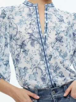 April Pleated Blouson Sleeve Top