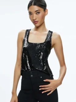 Avril Sequin Boxy Tank