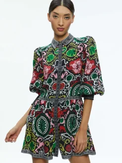 Bertha Blouson Sleeve Mini Dress