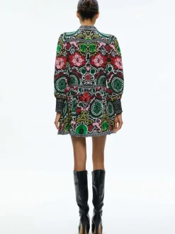 Bertha Blouson Sleeve Mini Dress
