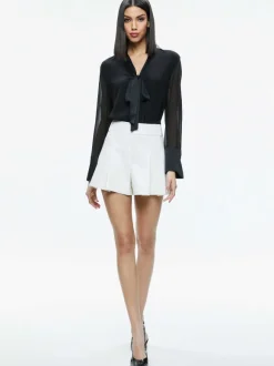 Brady Oversized Button Down With Bow Tie