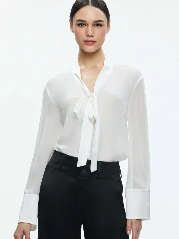Brady Oversized Button Down With Bow Tie