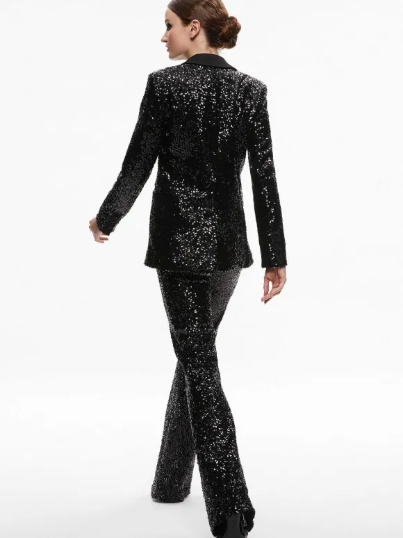 Breann Sequin Fitted Blazer + Lara Sequin Bootcut Pant