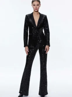 Breann Sequin Fitted Blazer + Lara Sequin Bootcut Pant