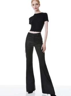Brent High Waisted Leather Bell Pant