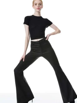 Brent High Waisted Leather Bell Pant