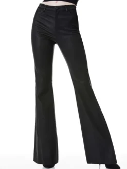 Brent High Waisted Leather Bell Pant