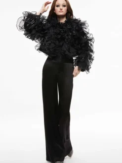 Britton Ruffled Cropped Jacket