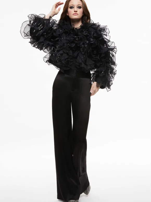 Britton Ruffled Cropped Jacket