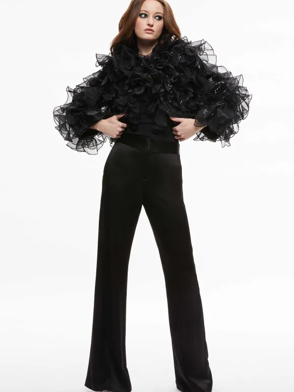 Britton Ruffled Cropped Jacket