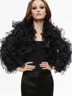 Britton Ruffled Cropped Jacket
