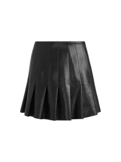 Carter Pleated Vegan Leather Mini Skirt