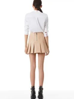 Carter Pleated Vegan Leather Mini Skirt
