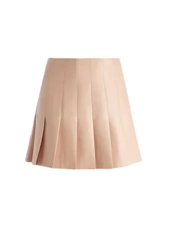Carter Pleated Vegan Leather Mini Skirt