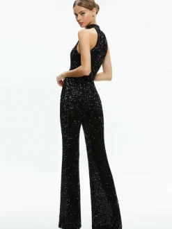 Cataline Sequin High Neck Wide Leg Jumpsuit