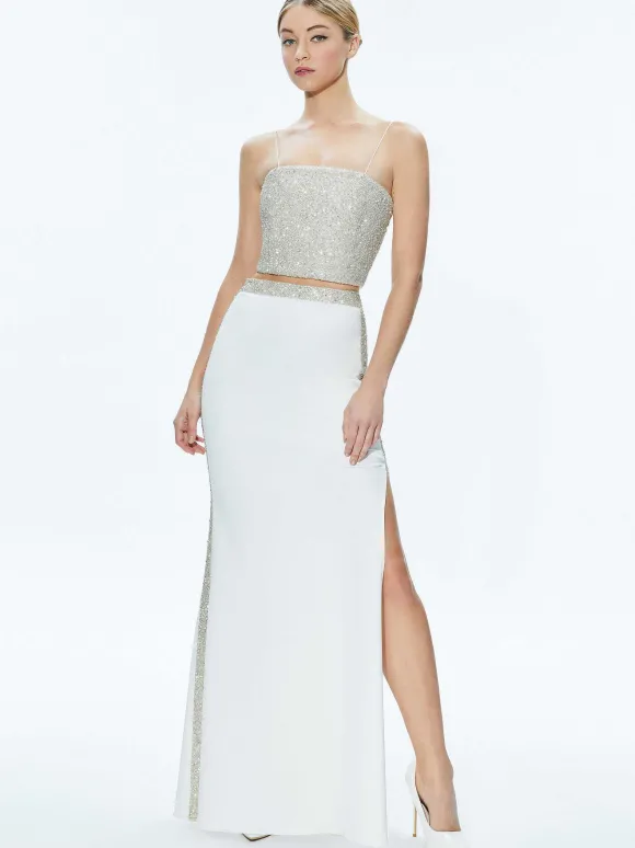 Ceresi Embellished Crop Top + Marilynn Embellished Maxi Skirt