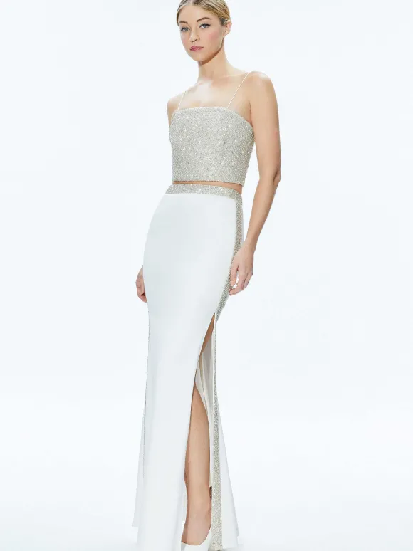 Ceresi Embellished Crop Top + Marilynn Embellished Maxi Skirt