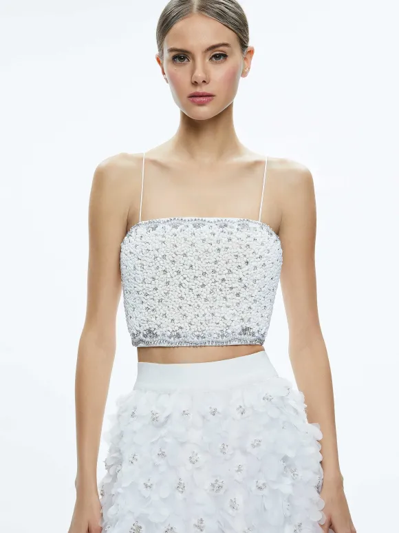 Ceresi Embellished Spaghetti Strap Top