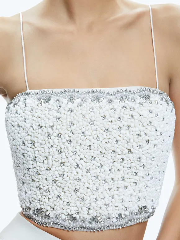 Ceresi Embellished Spaghetti Strap Top