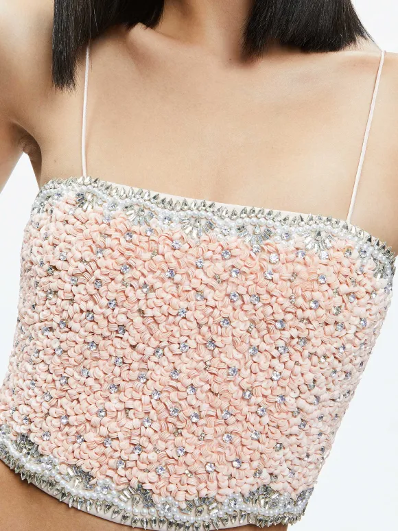 Ceresi Embellished Spaghetti Strap Top
