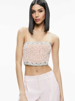 Ceresi Embellished Spaghetti Strap Top