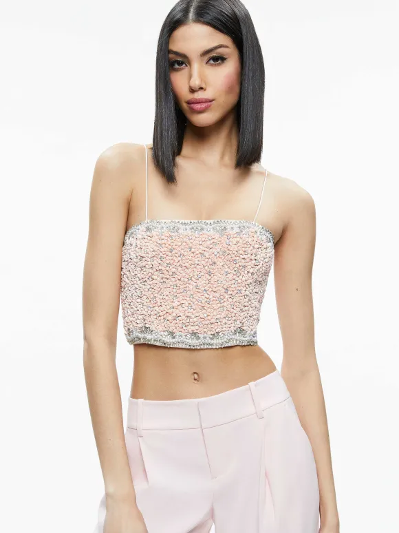 Ceresi Embellished Spaghetti Strap Top