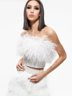 Ceresi Feather Top + Cina Feather Mini Skirt