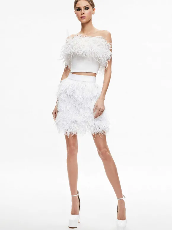Ceresi Feather Top + Cina Feather Mini Skirt