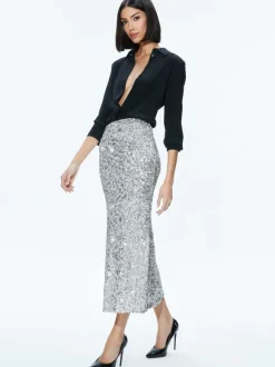 Ceresi Sequin Bandeau Crop Top + Maeve Sequin Slip Skirt