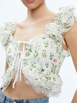 Charline Ruffle Cropped Top