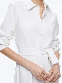 Chassidy Vegan Leather Maxi Shirt Dress