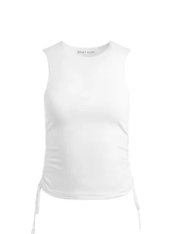 Chrissy Crewneck Ruched Crop Top