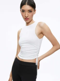 Chrissy Crewneck Ruched Crop Top