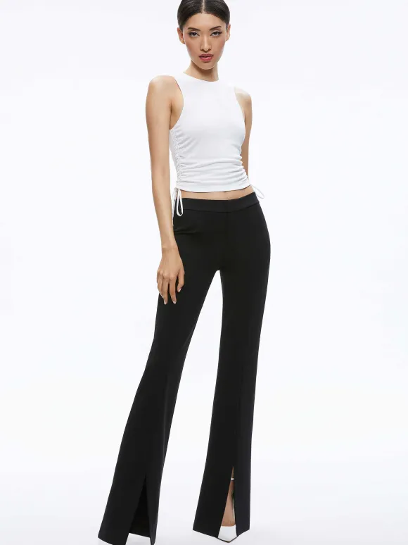 Chrissy Crewneck Ruched Crop Top