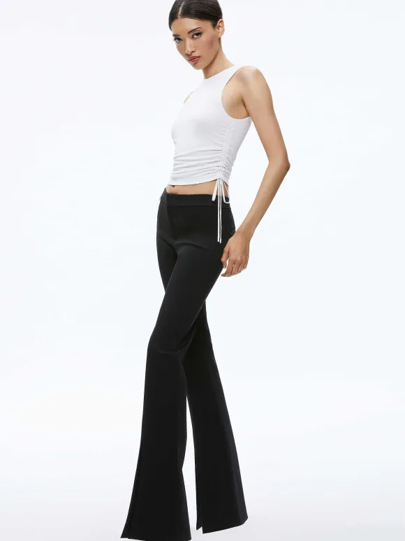 Chrissy Crewneck Ruched Crop Top