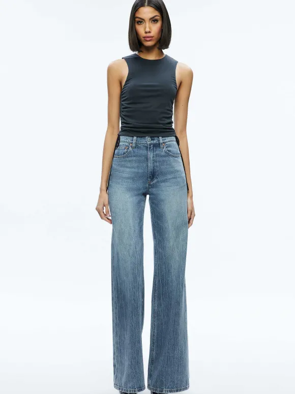 Chrissy Crewneck Ruched Crop Top