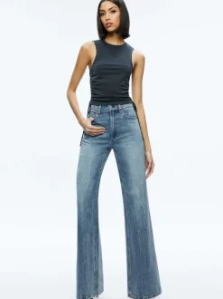 Chrissy Crewneck Ruched Crop Top