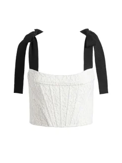 Clara Bow Strap Bustier Crop Top + Earla Lace Midi Skirt