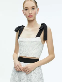 Clara Bow Strap Bustier Crop Top + Earla Lace Midi Skirt