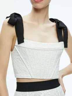 Clara Bow Strap Bustier Crop Top + Earla Lace Midi Skirt