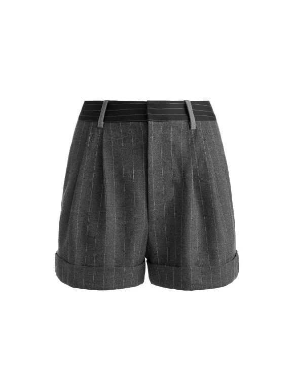 Colley Notch Collar Blazer + Conry Pleated Cuff Short